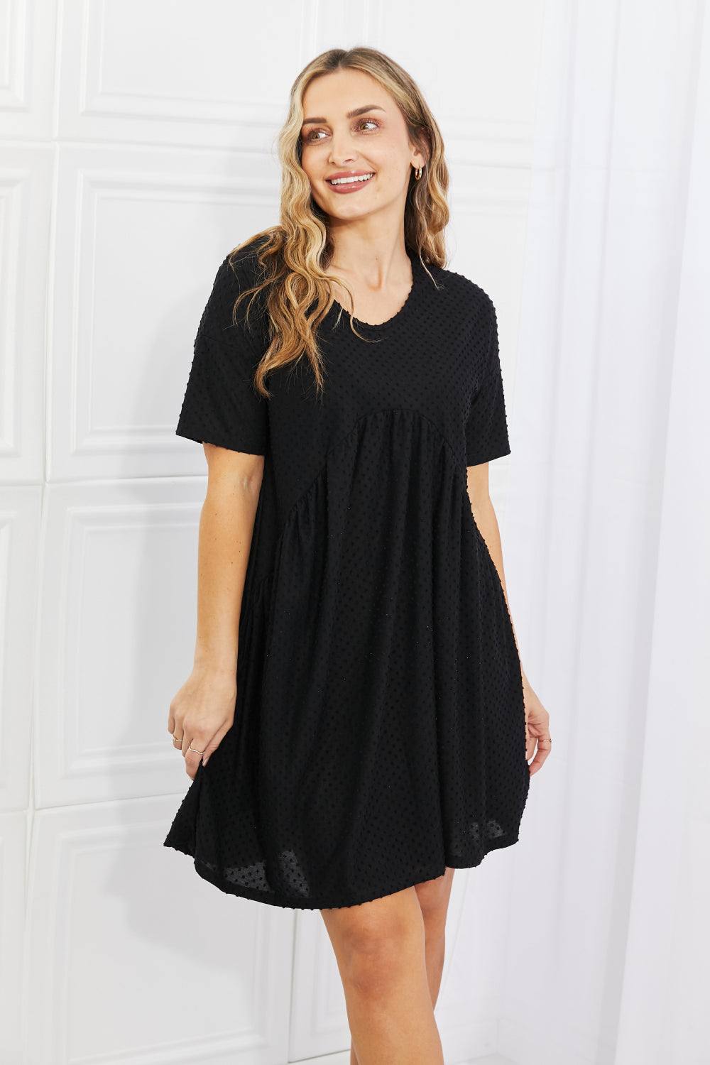 Just Black Swiss Dot Dress